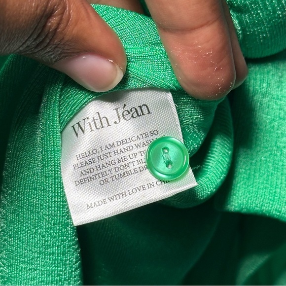 With Jean Alexa Green Button Down Mini Dress Size Medium - Picture 9 of 15